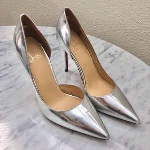 Christian Louboutin Silver d'orsay Heels 100mm